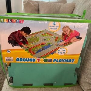 Around Town Playmat with Die-Cast Cars - Green